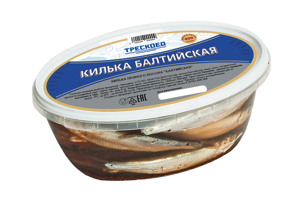 Килька  Трескоед Балтийская пряного посола 400г