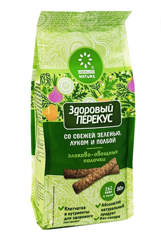 Палочки злаково-овощные Здоровый Перекус зелень лук полба 50г