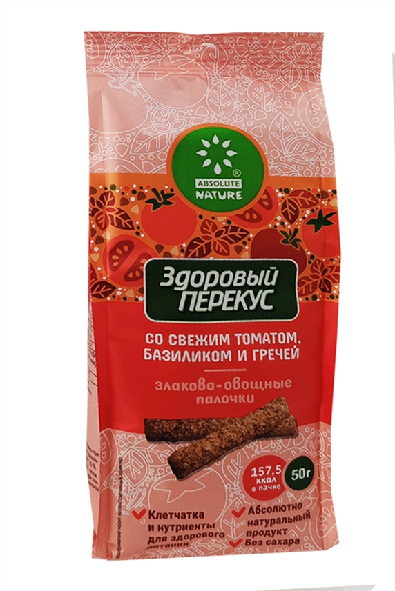 Палочки злаково-овощные Здоровый Перекус томат базилик греча 50г
