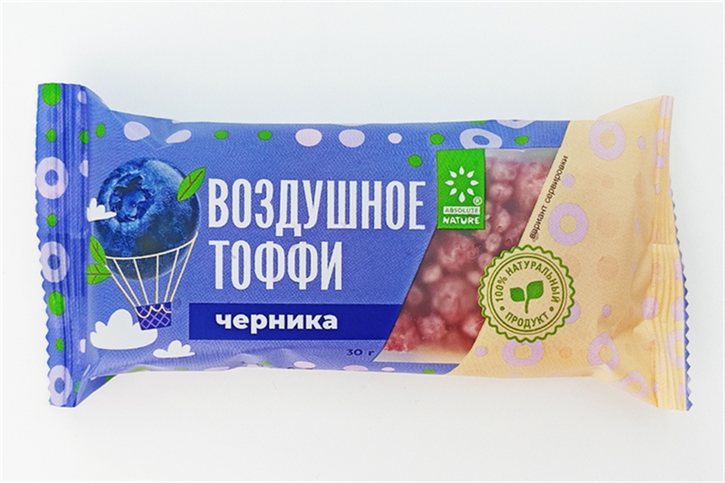 Батончик злаковый Воздушное тоффи  с черникой 30г