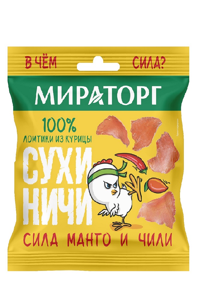 Снек Мираторг Сухиничи из куриного филе Манго-чили 40г