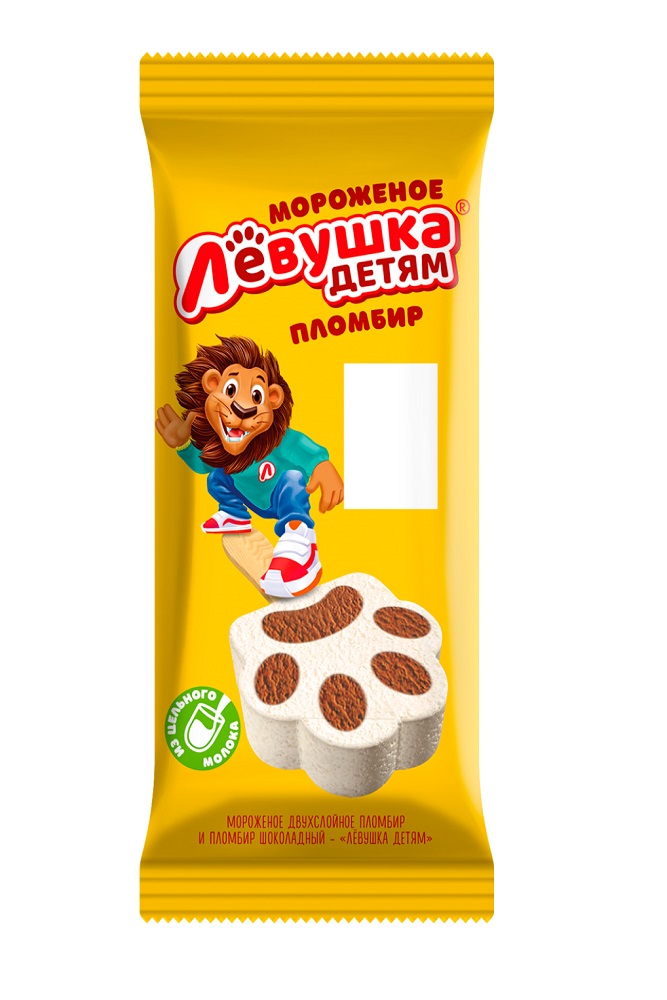 Мороженое Левушка пломбир ваниль/шоколад эскимо 65г