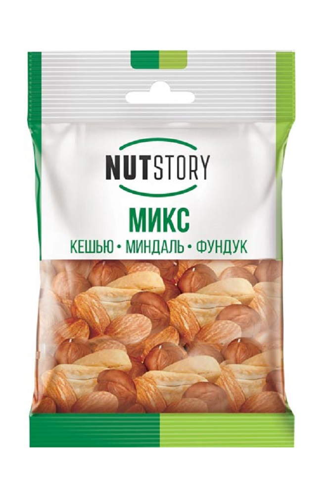 Микс ореховый Нат Стори кешью,миндаль, фундук  34г