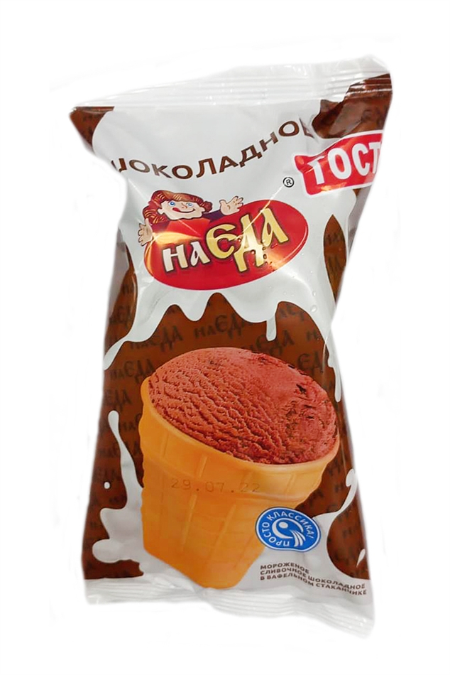 Мороженое НаЕда шоколадное в вафельном стаканчике 65г