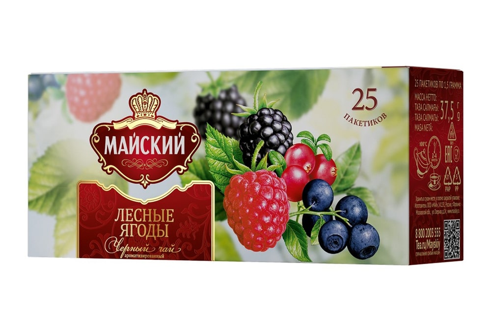 Чай Майский Лесные ягоды в пакетиках 25шт