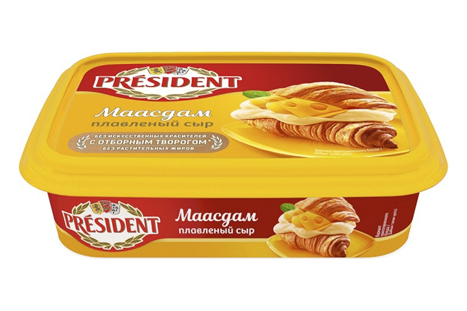 Сыр плавленый Президент Мааздам ванна 45% 200г