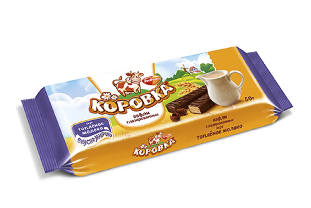 Вафли Коровка вкус топленое молоко глазированные 50г