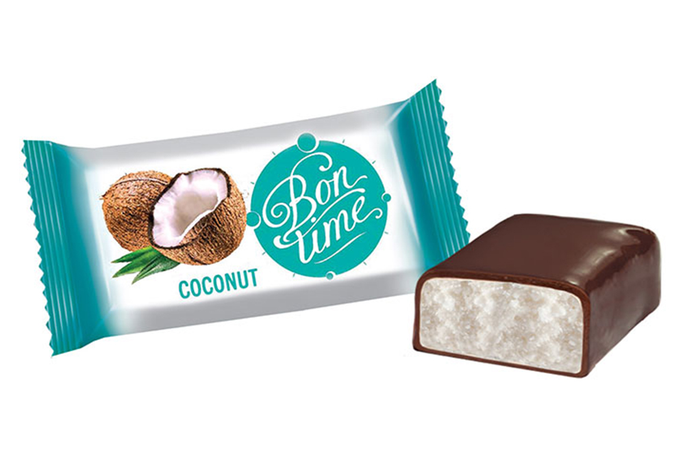 Конфеты Бон Тайм со сбивн.корп.глаз. с кокосом