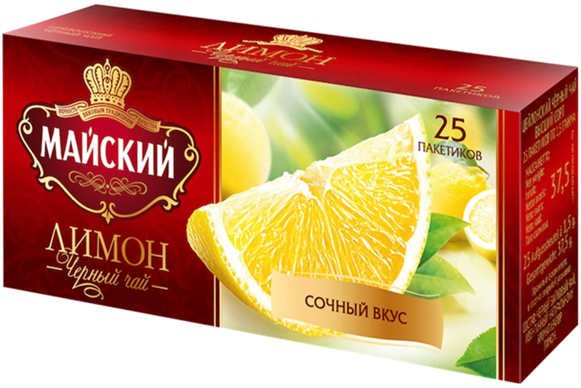 Чай Майский Лимон в пакетиках 25шт