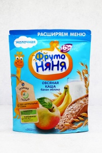 Каша ФрутоНяня молочная овсяная яблоко банан быстрорастворимая 200г