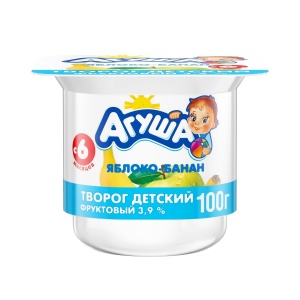 Творог Агуша детский яблоко и банан 100г