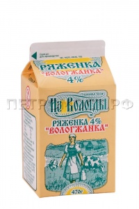 Ряженка Вологжанка 4% т/п 470г ВМК