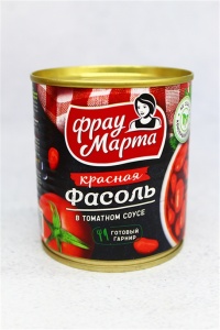 Фасоль Фрау Марта красная в томатном соку 310г