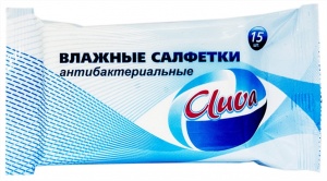Салфетки влажные Клюва антибактериальные 15шт