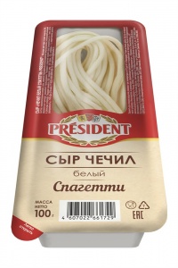 Сыр Президент Чечил белый спагетти 35% 100г