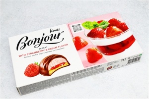 Десерт Бонжур суфле вкус клубники со сливками 232г