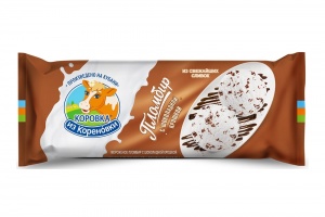 Мороженое Коровка из Кореновки пломбир с шоколадной стружкой полено 400г