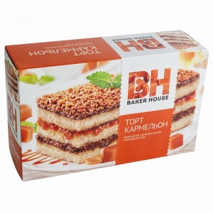 Торт Бэйкер Хауз Кармельон бисквитный трехслойный 350г