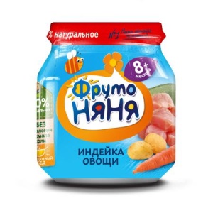 Пюре ФрутоНяня индейка и овощи 100г