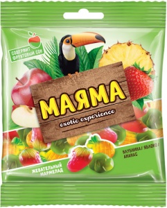 Мармелад жевательный Маяма клубника яблоко и ананас 70г
