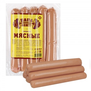 Сосиски Папа может Мясные полиамидная оболочка в вакууме 400г
