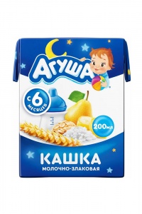 ДП Каша Агуша Засыпайка мол.злаки груша/банан 0,2л