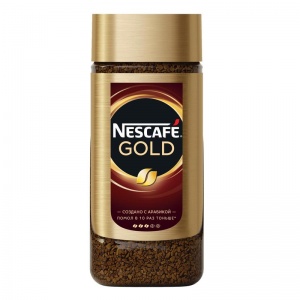 Кофе Нескафе Голд натуральный растворимый с добавлением натурального молотого ст/б 95г