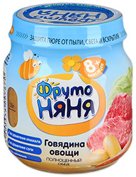 Пюре ФрутоНяня говядина и овощи 100г