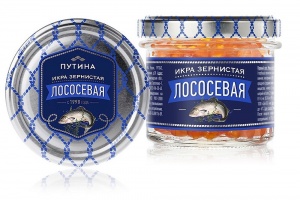 Икра лососевая Путина зернистая ст/б 90г