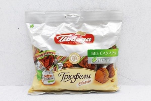 Конфеты Победа Трюфели шоколадные без сахара в темном какао 150г