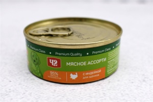 Корм Четвероногий гурман для щенков Мясное ассорти индейка 100г