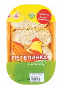 Котлеты Петелинка Сливочные полуфабрикат из мяса цыпленка бройлера охлажденные 500г