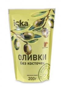 Оливки Иска зеленые без косточки д/п 200г