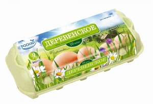 Яйцо куриное пищевое столовое Деревенское 1 категория 10шт