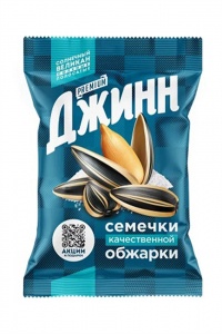 Семечки Джинн Солнечный великан полосатые жареные соленые100г