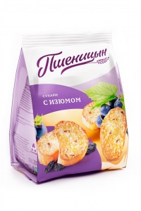 Сухари Пшеницын сахарные с изюмом Люкс 200г