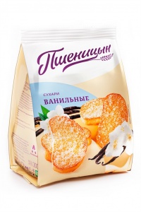 Сухари Пшеницын сахарные с ароматом ванили Люкс 200г