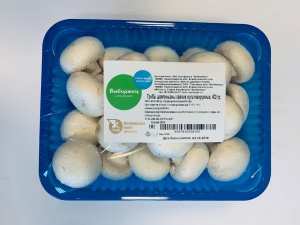 Грибы шампиньоны свежие культивируемые 400г Выборжец