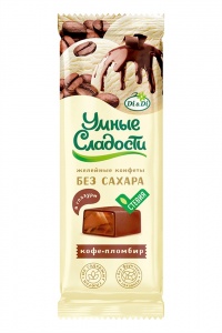 Конфеты Умные сладости желейные со вкусом кофе-пломбир в кондитерской глазури 105г
