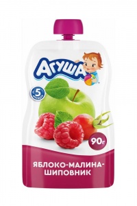 ДП Пюре Агуша Яблоко/Малина/Шиповник 90г