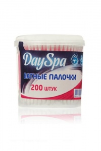 Палочки ватные ДэйСпа пластик банка 200шт