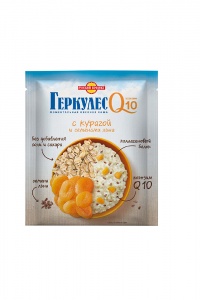 Каша овсяная Геркулес Q10 курага и семена льна 35г