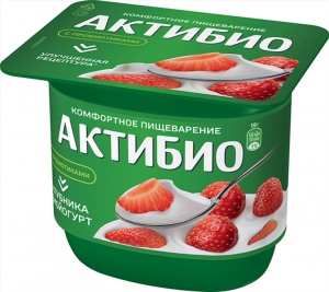 Биойогурт Актибио клубника 130г