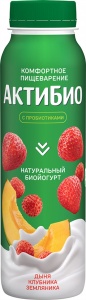 Биойогурт питьевой Актибио дыня/клубника/земляника 260г