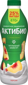 Биойогурт питьевой Актибио персик 870г