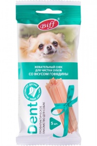Снек жевательный Стоматологическая помощь говядина для собак средних пород 77г