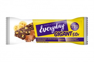 Батончик-мюсли Эвридей Гигант с молочным шоколадом и бананом 50г