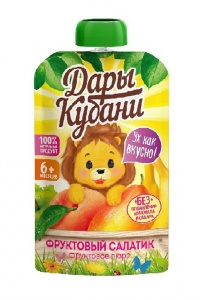ДП Пюре Дары Кубани Фруктовый салатик банан груша яблоко персик 90г