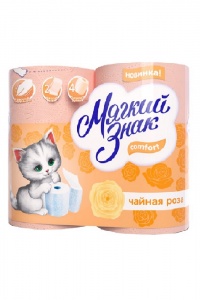 Бумага туалетная Мягкий знак Комфорт Чайная Роза 2слойная 4 шт