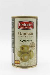Оливки Федеричи крупные без косточек 350г ж/б